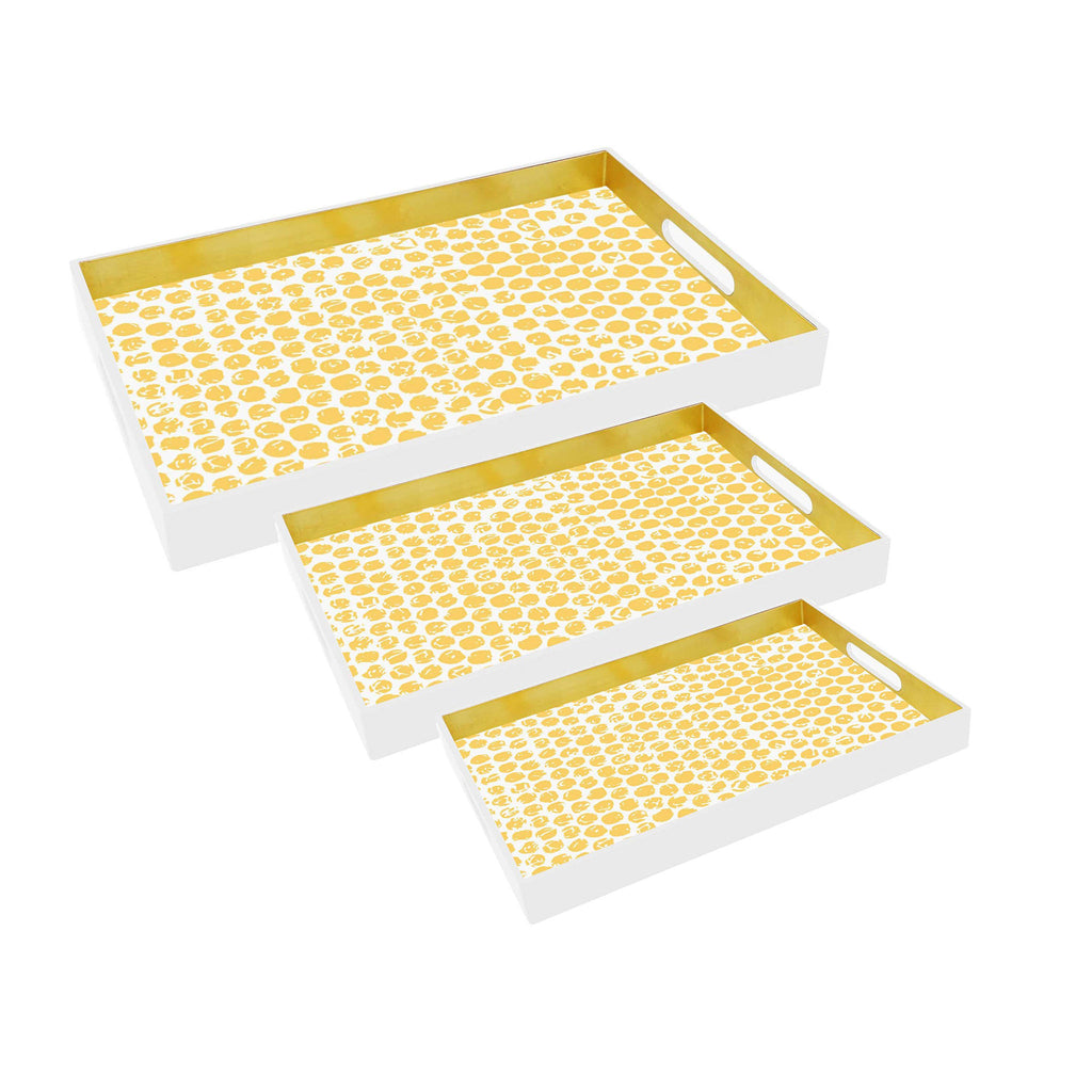 Gold Spot Lacquer Tray (Set of 3)