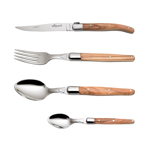 Laguiole Jean Dubost Olivewood Flatware Closed Box (Set of 24)